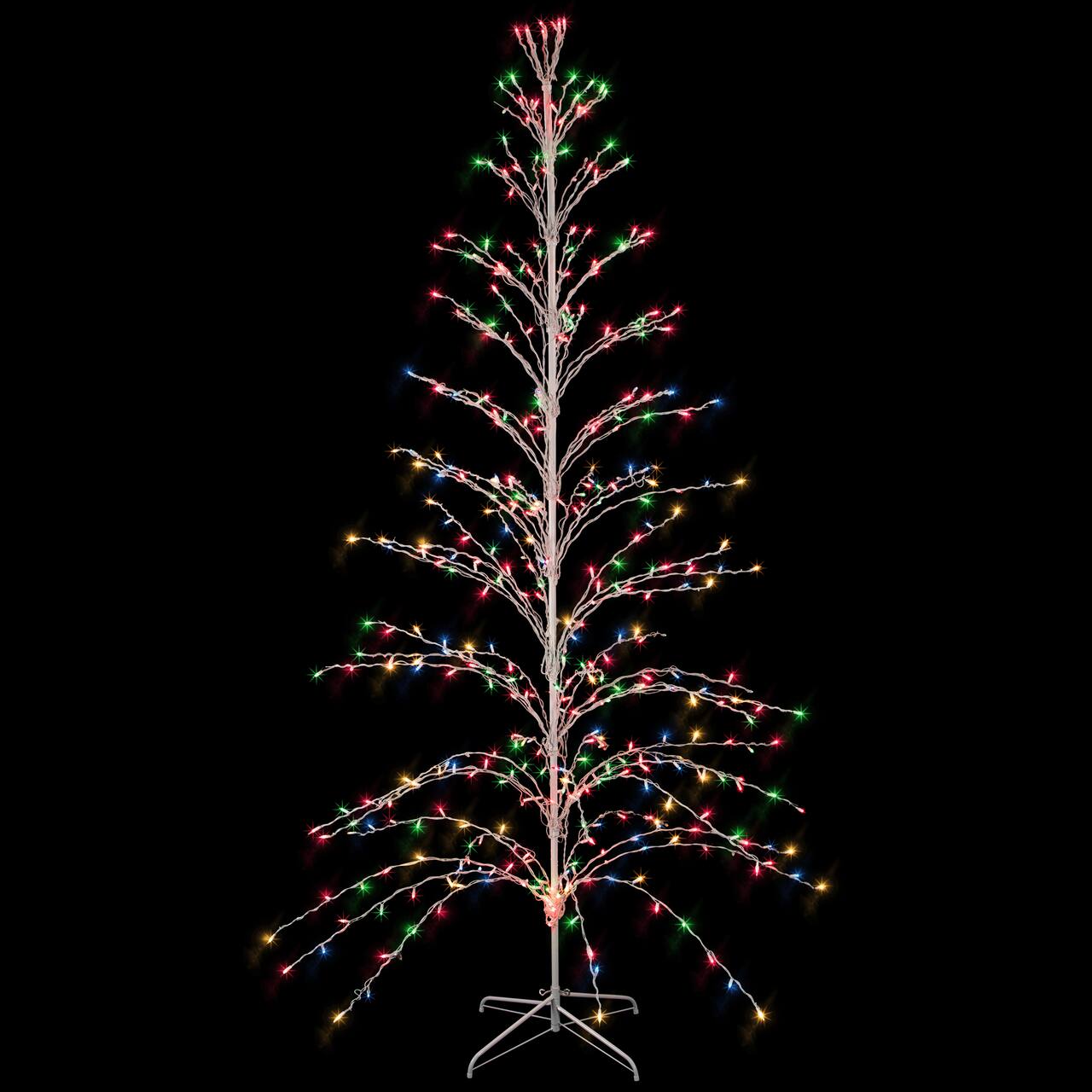 9ft. Pre-Lit Outdoor Cascade Twig Artificial Christmas Tree, Multicolor Lights